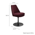 thumbnail image 4 of Side Dining Chair, Red, Velvet, Metal, Bar Pub Cafe Bistro Dining Kitchen Hospitality Restaurant, Modern Contemporary, HB37296, 4 of 10