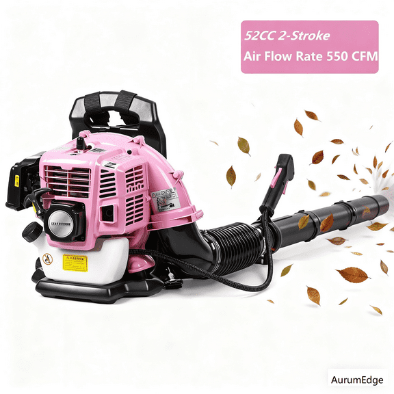 Aqzb Leaf Blower, 52CC 2-Stroke Backpack Gas Leaf Blower, Gas Blower, Up to 550 CFM, Powerful Clearing, for Lawn Care Yard Dust Debris (Pink) _Clearance Electric Blower