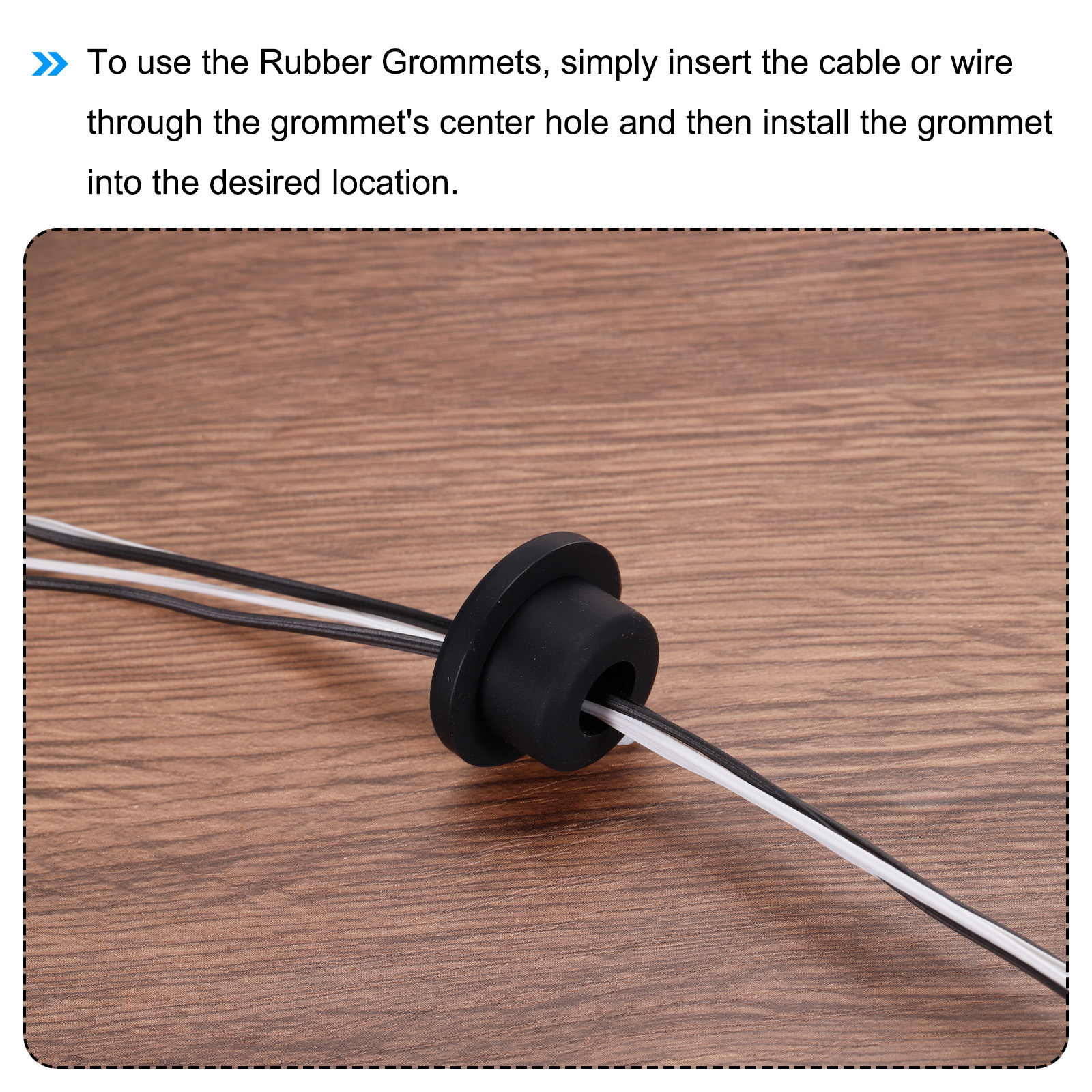 Uxcell 8Pcs T Shape Rubber Grommet Mount Dia 48.5mm,ID 38mm Seal Protection Cable Grommets Flexible