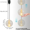 thumbnail image 4 of FSLiving Hauteur de Suspension Réglable Éclairage de Piste Type H Finition Laiton Douille E26 Transparente Double Cheminée Verre 4 Pieds Dimmable Suspension Décorer pour Plante Îlot de Cuisine Personnalisable 7.9 Po, 4 of 9