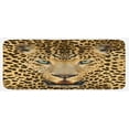 thumbnail image 1 of Leopard Kitchen Mat, Predator Animal with Spotty Skin and Angry Expression Wild Fauna, Plush Decorative Kitchen Mat with Non Slip Backing, 47" X 19", Brown and Pale Brown, by Ambesonne, 1 of 1