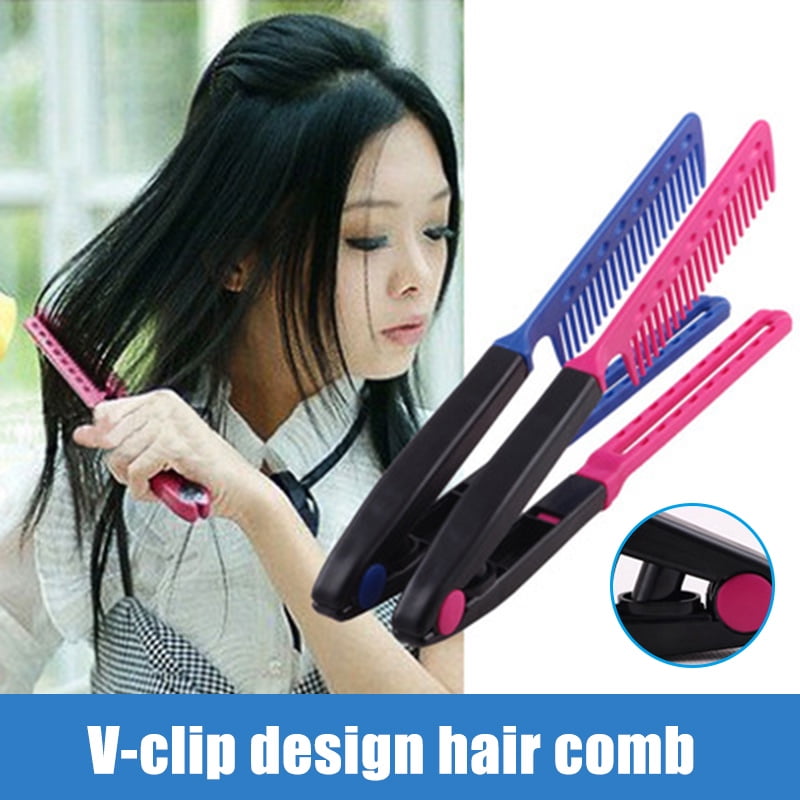 V Type Hair Straightener Comb Anti-static DIY Brush Salon Haircut Styling  Tool New 