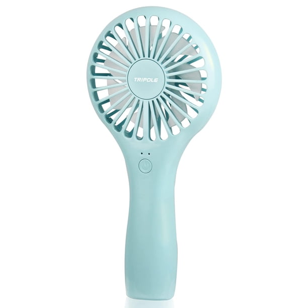 Ventilador portátil TriPole R8, recargable por USB, 2 velocidades, azul