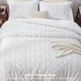 thumbnail image 3 of U by Bedsure Tufted Boho Comforter Set Full, White, 3 Pieces Farmhouse Shabby Chic Embroidery Bedding Set, Soft Jacquard Comforter for All Seasons, 3 of 10