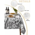 thumbnail image 2 of Wildflower Leaf Table Cloth, Grey Floral Botanical White Watercolor Waterproof Tablecloth for Rectangle Tables, Reusable Washable Fabric Table Cover for Restaurant Kitchen Dining Tables 60"x84", 2 of 6