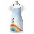 thumbnail image 3 of Ballerina Apron, Graphic Illustration Drawing of Lady Dancing Freely on a Rainbow with Music Notes, Unisex Kitchen Bib with Adjustable Neck for Cooking Gardening, Adult Size, Multicolor, by Ambesonne, 3 of 4