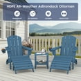 thumbnail image 4 of SERWALL 5PC Adjustable Folding Adirondack Chair and Ottoman and Double Side Table, HDPE Adirondack Chairs Set for Outdoor, Patio, Poolside, Garden, Blue, 4 of 9