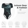 thumbnail image 4 of Kdxio Moonlit Night Sky Shark for Women's Short-Sleeved Onesie Stylish Round Neck Pajamas Bodysuit Jumpsuit Nightwear-XX-Large, 4 of 7