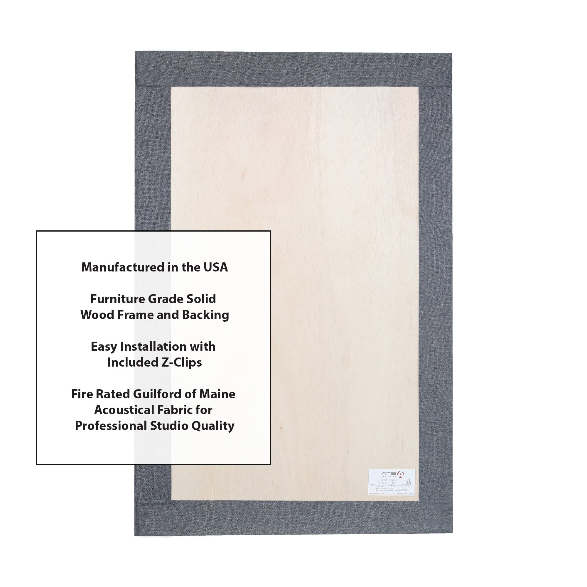 ATS Acoustics Soundproofing Studio Quality Acoustic Panel Fire Rated Square Edge 24x36x2