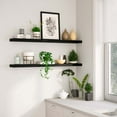 thumbnail image 6 of Ballucci 48" Floating Shelves, 2-Pack Wood Wall Shelf Set with Invisible Brackets, 8" Deep, Black, 6 of 9