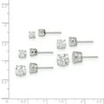 thumbnail image 2 of Primal Silver Sterling Silver Polished White Cubic Zirconia Post Set Earrings, 2 of 4