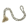 thumbnail image 6 of DecMode Gray Wood Bohemian Garland Décor with Geometric Bead Details and Cream Cotton Tassel, 81"L, 6 of 8