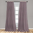 thumbnail image 5 of Ambesonne Dark Blue Curtains, Zigzag Modern Lines, Pair of 28"x63", Purple Tan Red, 5 of 5