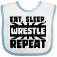thumbnail image 3 of Inktastic Eat, Sleep, Wrestle, Repeat Boys or Girls Baby Bib, 3 of 4