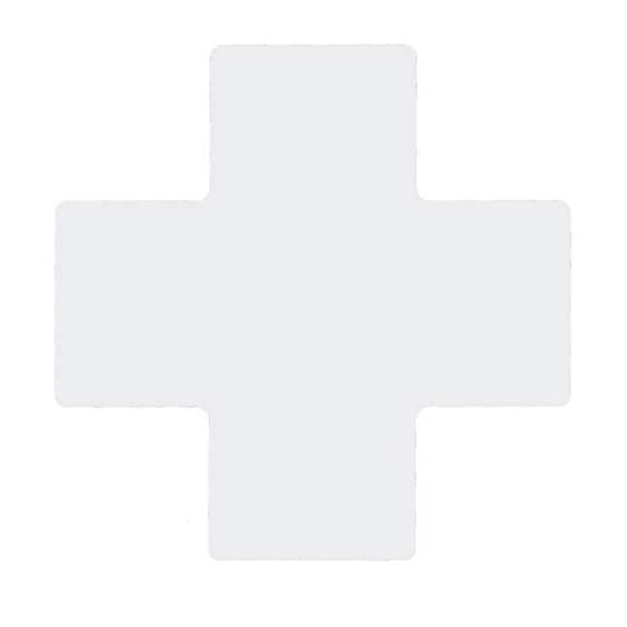 Brady Floor Tape,White,4 inx10 in,Cross,PK20 104483