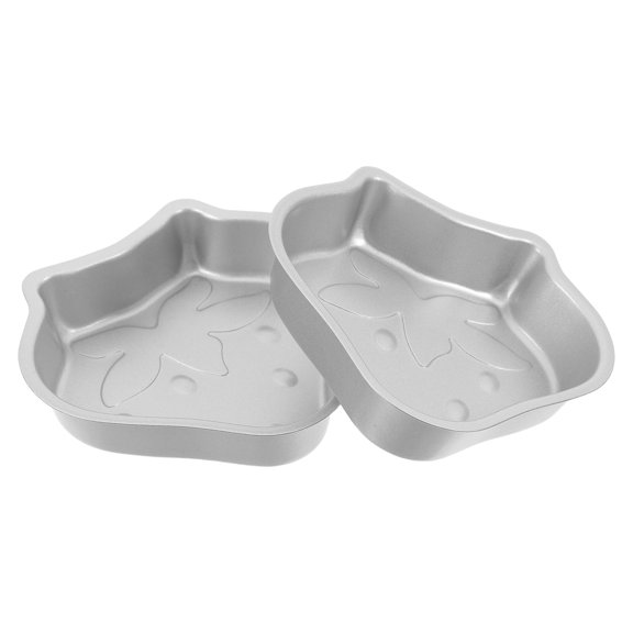 Topbathy 2Pcs Pastry Cookie Mold Silver Carbon Steel Easy Release Bakeware for Home Baking