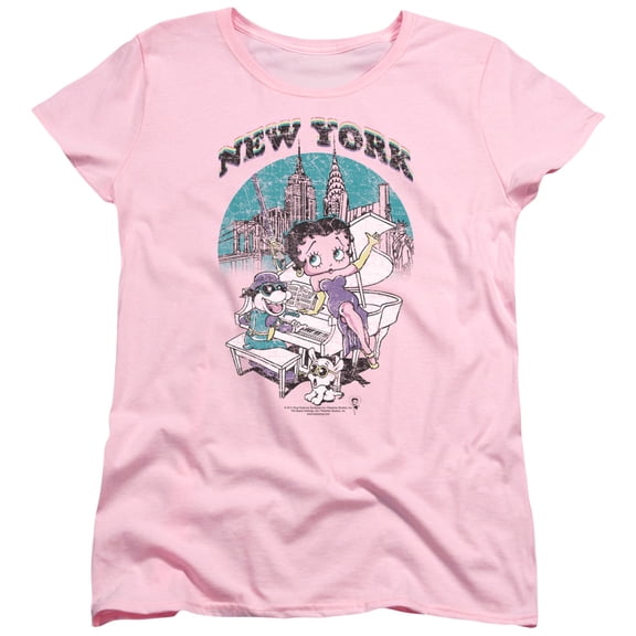Betty Boop - Singing In Ny - Women's Short Sleeve Shirt - X-Large