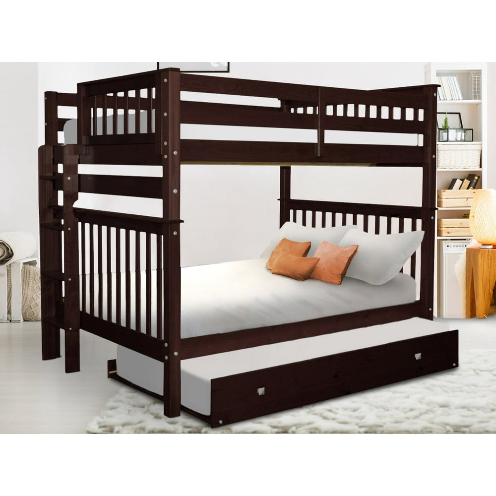 Bedz King Bunk Beds Full over Full Mission Style with End Ladder and a
