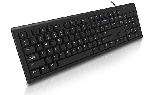 French AZERTY Black Keyboard with White Letters/Characters - Wired USB  Connection