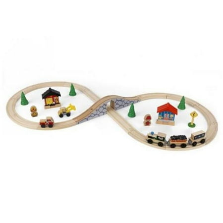 Kid Kraft 17822 Figure 8 Train Set in Multi-Color Firehouse 38 Pieces