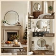 thumbnail image 6 of Antok 30"x30" Round Wall Mirror, Metal Framed Bathroom Vanity Mirror, Black, 6 of 9