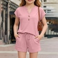 thumbnail image 5 of ZOYOEN Girls Fashion Outfit Sets- Casual Short Sleeve Loose Fit Soft Kids Summer Clothes Pink Size 10, 5 of 9