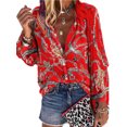 thumbnail image 1 of Camisa de mujer con botones estampados florales FleinngHoz JD710495511, 1 of 2