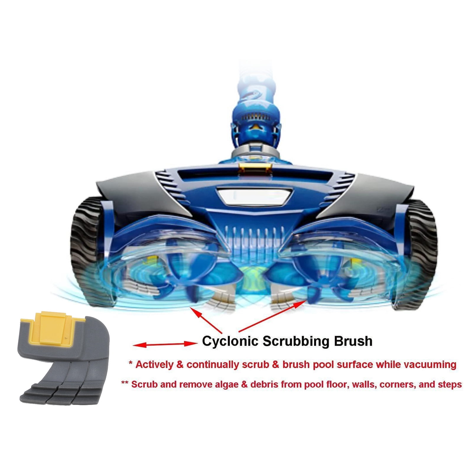 Lot 4 Brosses De Rechange R0714400 – Compatibles Nettoyeur Piscine MX8 / MX6, Nettoyage Puissant Débris