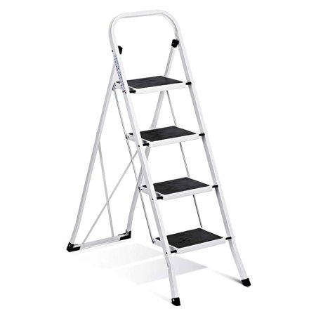Delxo Steel Non-Slip Folding 4 Step Stool Portable Ladder with Hand Grip