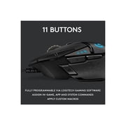 Logitech G502 HERO High Performance Wired Gaming Mouse, HERO 25K Sensor, 25,600 DPI, RGB, Adjustable Weights, Black