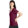 thumbnail image 3 of Hanes Perfect-T Women's V-Neck Cotton T-Shirt, Value 2-Pack Maroon XL, 3 of 5