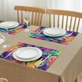 thumbnail image 3 of Colorful Tropical Leaf Pattern Summer Placemats Table Placemats Set Of 4-Linen Kitchen Washable Placemats Table Mats 11.8"x17.7" Non-Slip Heat Resistant, 3 of 6