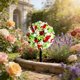 thumbnail image 4 of Árbol Artificial con Forma de Bola de Rosas para Decoración de Exteriores, Arreglo de Escena de Moda, Decoración de Flores de Simulación., 4 of 7