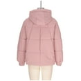 thumbnail image 6 of jtjvou Women's Winter Coat Warm Jacket with Hooded Thicken Coats Ladies Outerwear Oversized Cropped Quilted Puffer Jackets Pink XL, 6 of 6