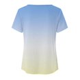 thumbnail image 4 of Gibobby Casual Playera de Manga Corta para Mujer Tops verano para mujer, camiseta informal con cuello cuadrado y manga corta con botones y abertura, camiseta, Tops,(Azul celeste,CH), 4 of 5