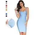 thumbnail image 3 of Women's Celebrity Bandage Bodycon Dress Strap Party Pencil Dress, 3 of 4