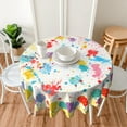 thumbnail image 6 of Colorful Table Cloth 60" Round, Paint Splatter Graffiti Theme Tablecloth, Washable,Reusable Table Cloths for Buffet Table,Parties,Holiday Dinner,Birthday,Wedding & More, 6 of 6