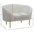 thumbnail image 3 of Meridian Furniture Ritz Velvet Accent Chair in Cream and Gold, 3 of 8
