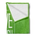thumbnail image 2 of Live Laugh Love Soft Flannel Fleece Blanket, Triangular Polygon Background with Rectangle Frame with Motivation, Cozy Plush for Indoor and Outdoor Use, 50" x 70", Apple Green White, by Ambesonne, 2 of 5