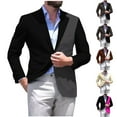 thumbnail image 2 of guisaled Mens Sport Coat Casual Blazer Patchwork Colors Block One Button Notched Lapel Business Suit Jackets Wedding Party Dressy Jacket, 2 of 3