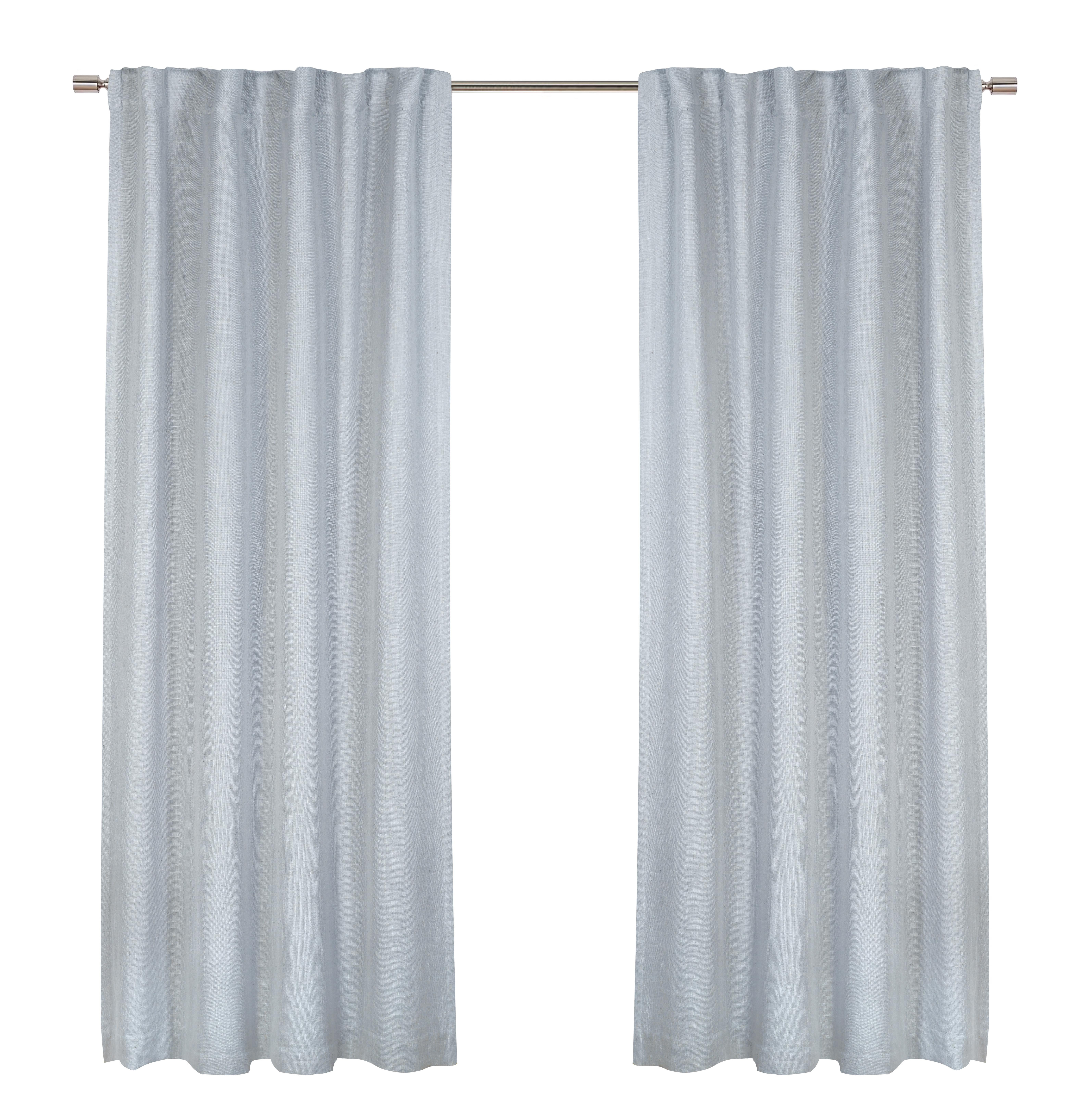 Better Homes & Gardens Linen Blend Blackout Curtain Panel, Single Panel, Soft Silver, 50 in W x 84 in L