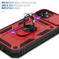 thumbnail image 5 of JTCASES for iPhone 11 Case, Sliding Camera Cover+ Rotating Ring Kickstand + Magnetic Car Mount + Inside Card Holder, Bracket Shockproof Frame Anti-drop PC TPU Heavy Duty Protection, Black/Red, 5 of 11