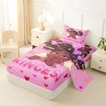 thumbnail image 2 of Castle Fairy Black Kawaii Princess Twin Sheets 3pcs,Angel Heart Print Bedding,Pink,1 Fitted Sheet, 1 Flat Sheet and 1 Pillowcase, 2 of 6