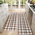 thumbnail image 4 of Kitchen Rugs Sets Of 2,Green and Red Christmas Plaid Pattern Anti Fatigue Kitchen Mat Rugs Non Slip Washable,Decorative Kitchen Floor Mats for Kitchen,Sink,Laundry,17"X47", 4 of 5