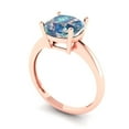 thumbnail image 2 of Clara Pucci 14K Rose Gold 2.5ct BlueMoissanite Solitaire Ring for Women, 2 of 7