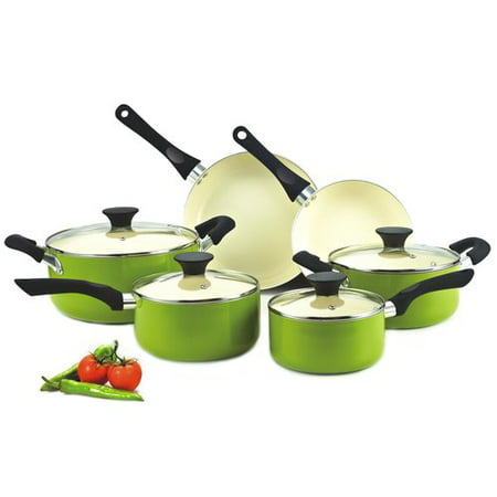 Nonstick 10-piece Cookware Set with Ceramic Coating, (Best Non Stick Coating For Cookware)