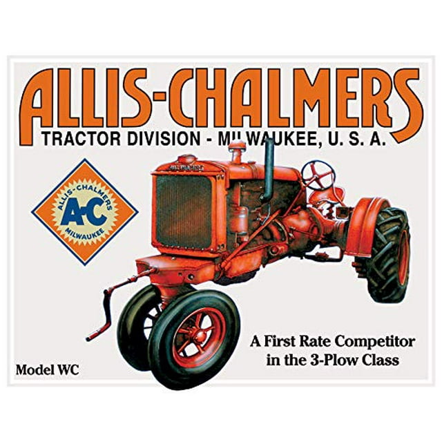 Allis-Chalmers Tin Metal Sign : Model WC Tractor