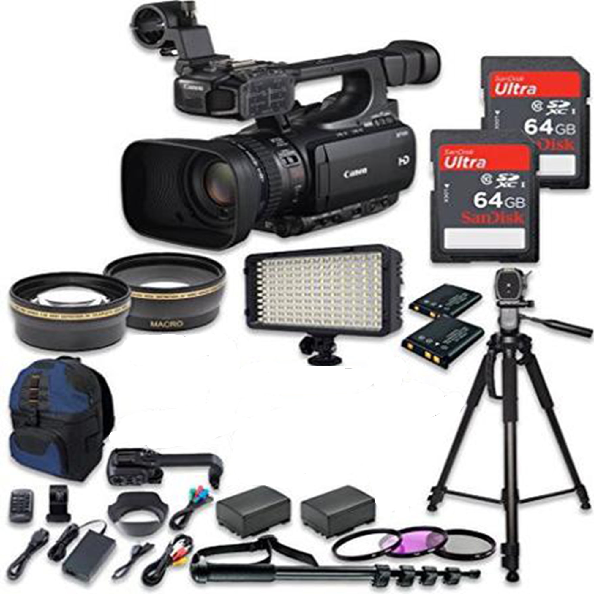 Canon XF100 Professional Camcorder w/ 2PC 64GB High Speed Memory Cards