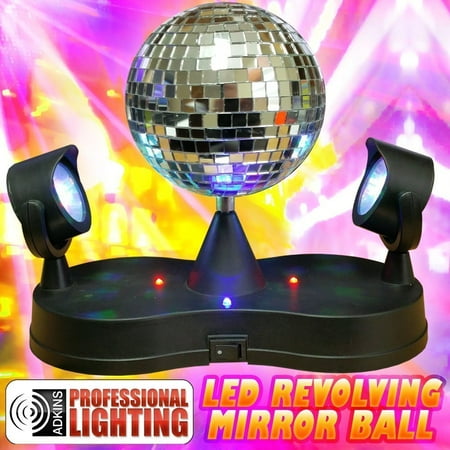 Lighted LED Revolving Disco Mirror Ball - Novelty Lighting - Walmart.com