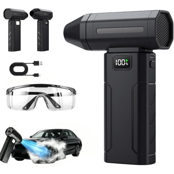 Ultra-Powerful 150,000 Rpm Portable Turbo Fan, Cordless Compressed Air Duster, 5-Gear Adjustable Mini Blower for Computer Cleaning, Keyboard Dusting, Car Detailing, Fast Charging (1)